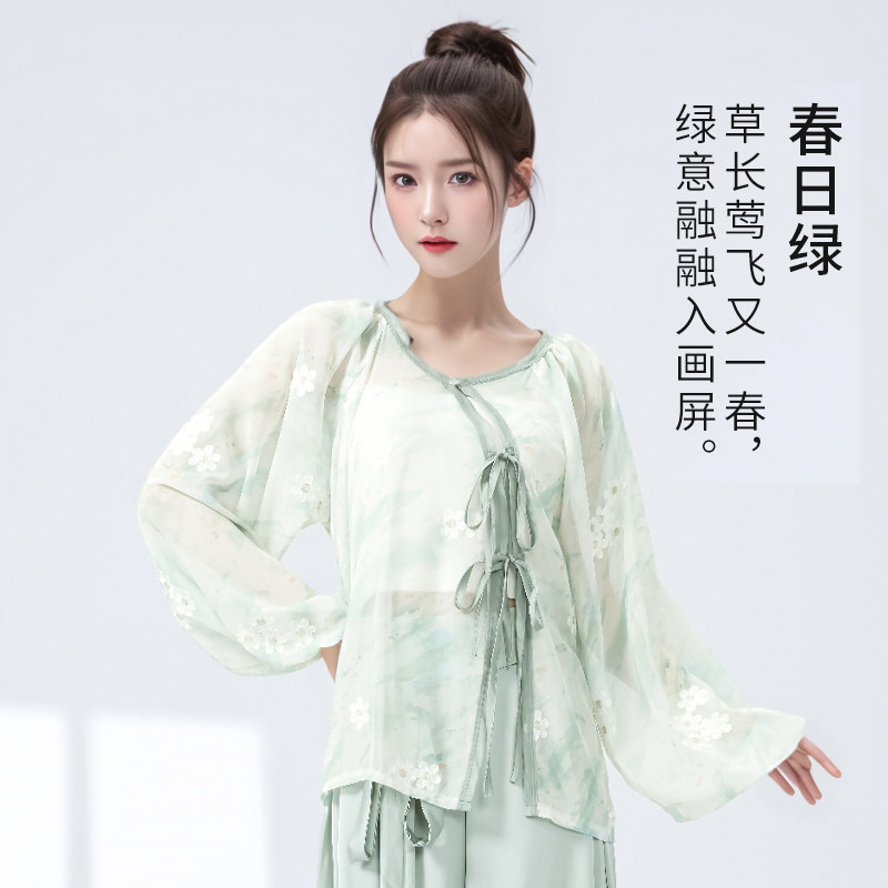 国风宽松古典舞练功服女成人中式图片