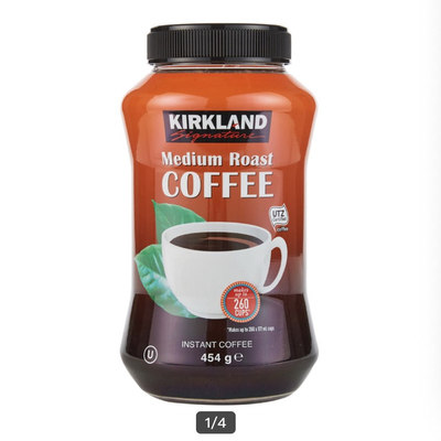 开市客科克兰速溶咖啡粉454g 冲泡260杯实现咖啡自由