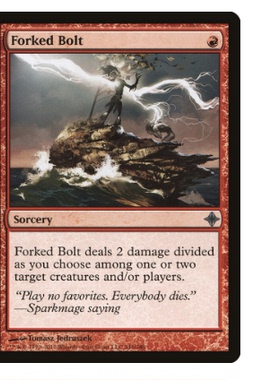 牌客窝 万智牌  分叉雷击 Forked Bolt 银  红 闪