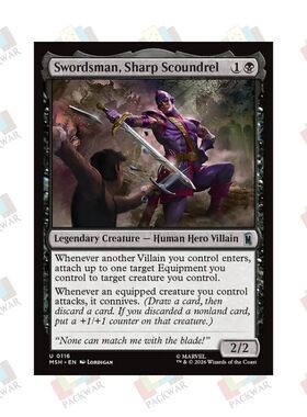 牌客窝 万智牌 刺头恶棍剑客 Swordsman, Sharp Scoundrel 银 黑