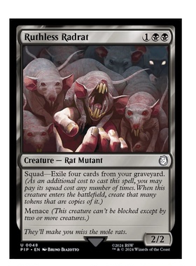 牌客窝 万智牌  无情辐射鼠 Ruthless Radrat  银 黑 闪