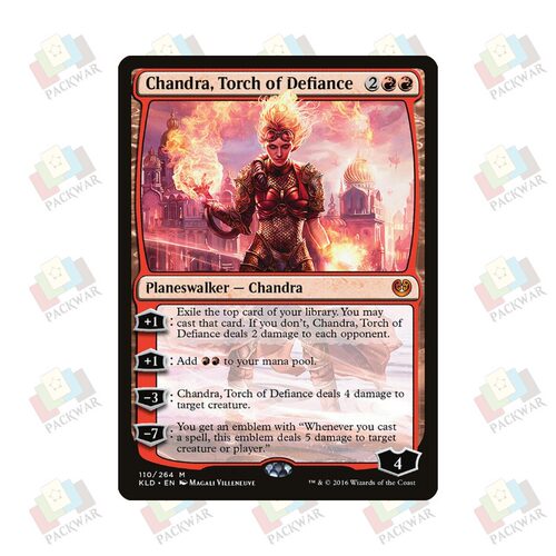万智牌 反抗烈炬茜卓 Chandra, Torch of Defiance 秘稀 红色