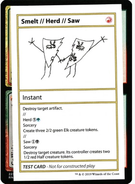 牌客窝 万智牌  Smelt // Herd // Saw 金 红色