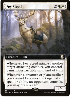 牌客窝 万智牌  妖精荒野骏鹿  Fey Steed  金 白