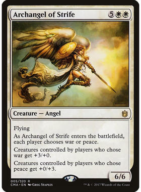 牌客窝 万智牌 纷争大天使 Archangel of Strife 金 白