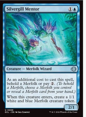 牌客窝 万智牌  银鳃导师 Silvergill Mentor 银 蓝色