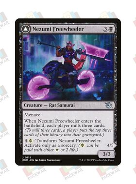牌客窝 万智牌 鼠人无拘车手 Nezumi Freewheeler 银 黑 闪