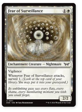 牌客窝 万智牌 刺探惧影 Fear of Surveillance 铁 白
