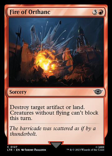 牌客窝 万智牌  欧尔桑克烈焰 Fire of Orthanc 铁 红 闪