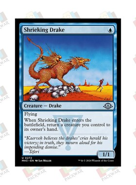 牌客窝 万智牌 悲鸣龙兽 Shrieking Drake 银 蓝 闪