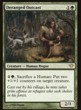 牌客窝 万智牌  狂乱遭逐人 Deranged Outcast 金 绿