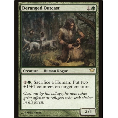 牌客窝 万智牌  狂乱遭逐人 Deranged Outcast 金 绿