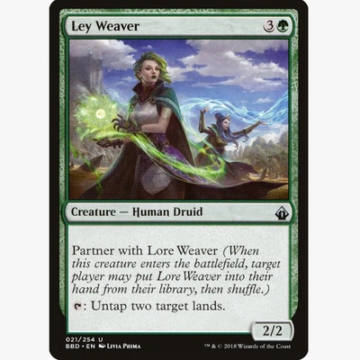 牌客窝 万智牌 牧地织匠 Ley Weaver 银 绿色