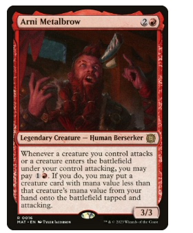 牌客窝 万智牌 钢角亚尼 Arni Metalbrow 金 红 闪