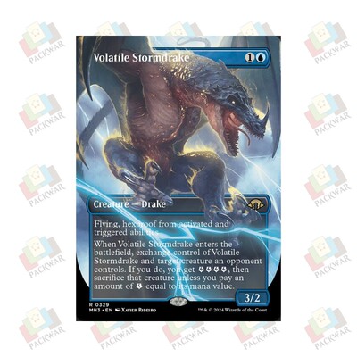 牌客窝 万智牌 动荡暴龙兽 Volatile Stormdrake 金 蓝 闪