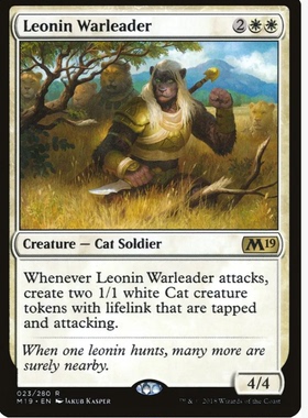 牌客窝 万智牌 领战狮族 Leonin Warleader 金 白色