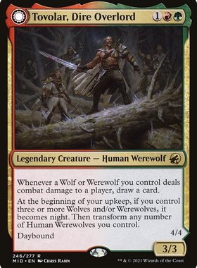 牌客窝 万智牌 怖狼首领托瓦拉 Tovolar, Dire Overlord 金 多色