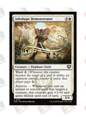 牌客窝 万智牌 墨形展示僧 Inkshape Demonstrator 银 白 闪