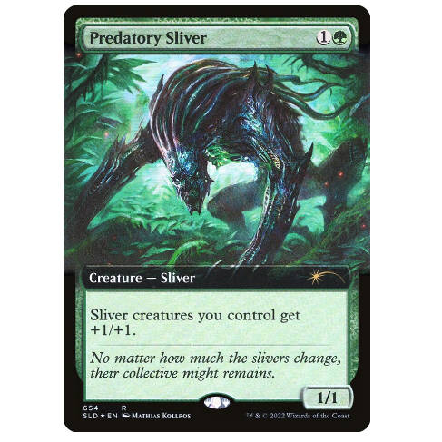 牌客窝 万智牌  掠食裂片妖 Predatory Sliver  金 绿 闪
