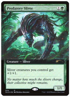 牌客窝 万智牌  掠食裂片妖 Predatory Sliver  金 绿 闪