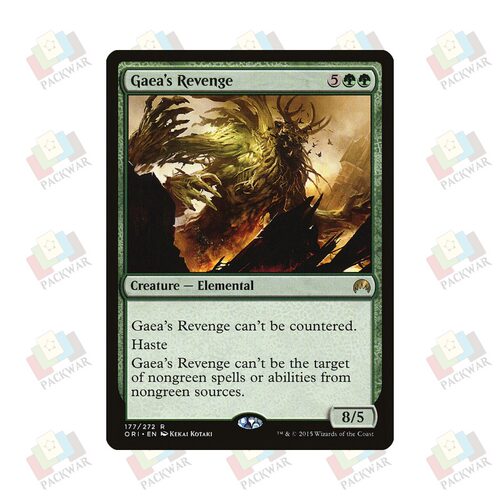 牌客窝 万智牌  盖亚复仇灵  Gaea's Revenge 金 绿色