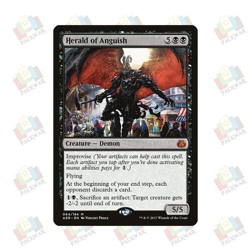 牌客窝 万智牌  恸令恶魔 Herald of Anguish 秘稀 黑 闪