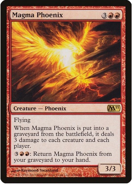 牌客窝 万智牌  岩浆凤凰  Magma Phoenix 金 红