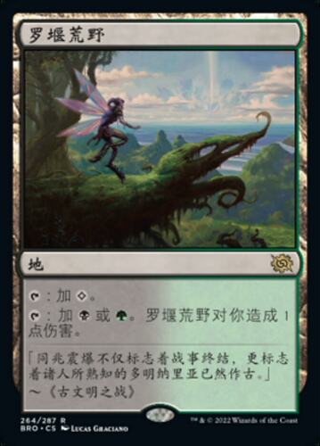 牌客窝 万智牌  罗堰荒野  Llanowar Wastes  金 地 闪
