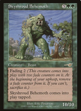 牌客窝 万智牌 天帷贝西摩斯 Skyshroud Behemoth 金 绿色