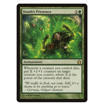 牌客窝 万智牌  亡者存形 Death's Presence 金  绿