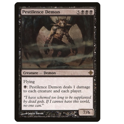 万智牌 牌客窝 瘟疫恶魔 Pestilence Demon 金 黑