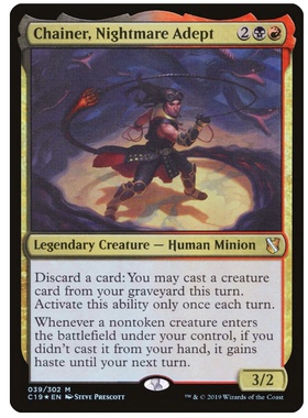 万智牌  梦魇专家崔纳  Chainer, Nightmare Adept 秘稀 多 闪
