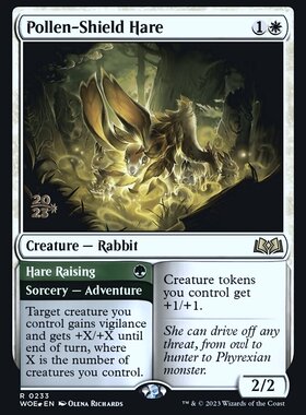 牌客窝 万智牌 孢蔽野兔 Pollen-Shield Hare  金 白色