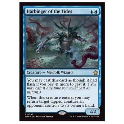 牌客窝 万智牌  潮兆人鱼 Harbinger of the Tides 金 蓝