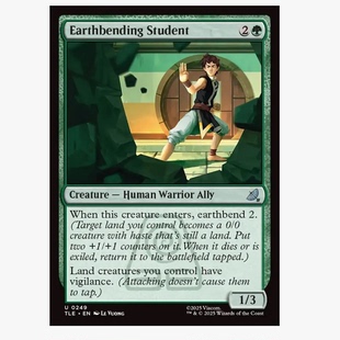 牌客窝 万智牌 运土学徒 Earthbending Student 银 绿 闪