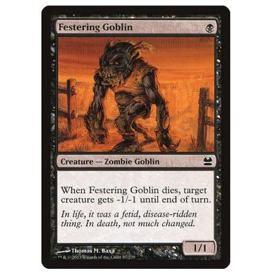 牌客窝 万智牌 溃伤鬼怪  Festering Goblin 铁 黑