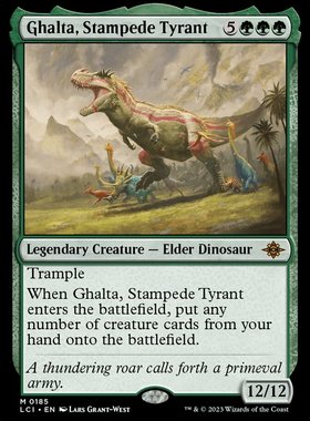 万智牌  狂奔暴龙戈厄塔 Ghalta, Stampede Tyrant 秘稀 绿