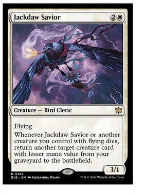 牌客窝 万智牌  寒鸦救护僧  Jackdaw Savior 金 白