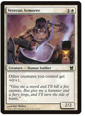 牌客窝 万智牌 老兵锻甲师 Veteran Armorer 铁 白