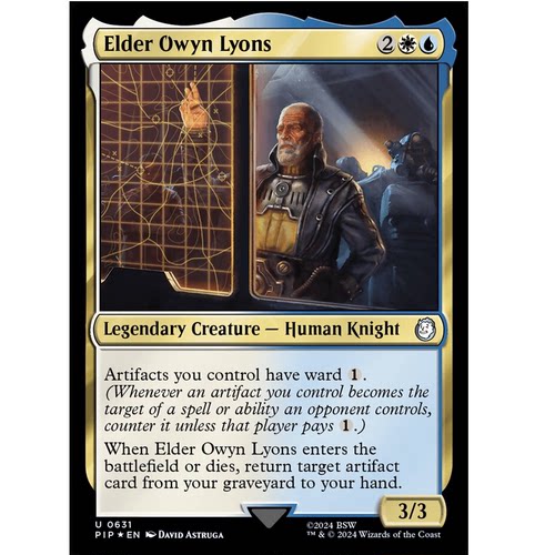 牌客窝 万智牌 欧文·里昂斯长老  Elder Owyn Lyons 银 多色 闪