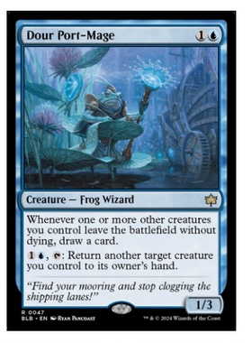 牌客窝 万智牌 寡言港法师 Dour Port-Mage  金 蓝