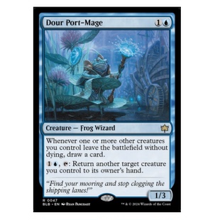 牌客窝 万智牌 寡言港法师 Dour Port-Mage  金 蓝