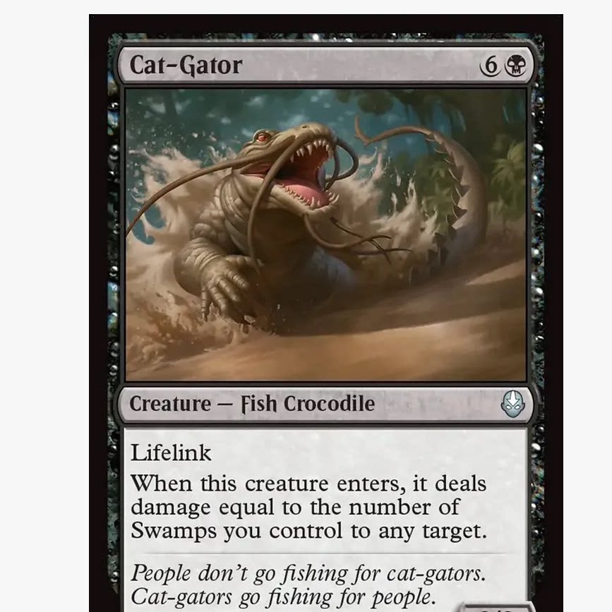 牌客窝 万智牌 鲶鳄鱼  Cat-Gator 银 黑 闪,模玩/动漫/周边/娃圈三坑/桌游,桌游卡牌,淘宝优惠券,粉丝福利购,淘宝优惠卷