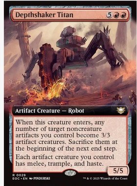 牌客窝 万智牌  撼渊巨械 Depthshaker Titan 金 红色