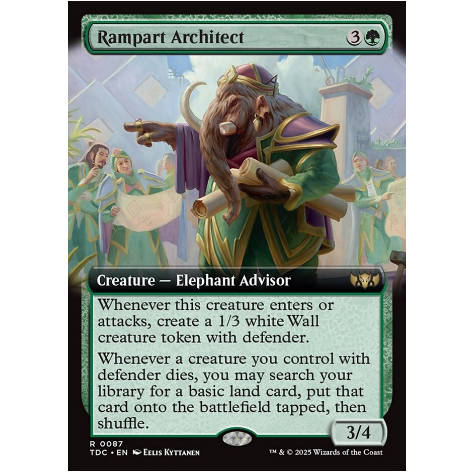 牌客窝 万智牌 徒壁筑师 Rampart Architect 金 绿 扩画