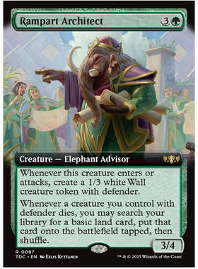 牌客窝 万智牌 徒壁筑师 Rampart Architect 金 绿