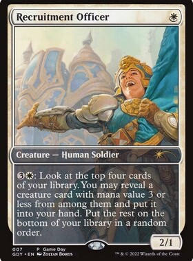 牌客窝 万智牌  欢乐日赠卡 募兵官 Recruitment Officer  金 白