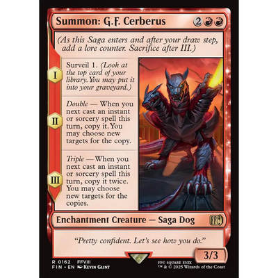 万智牌 召唤：G.F.刻耳柏洛斯 Summon: G.F. Cerberus 金 红色