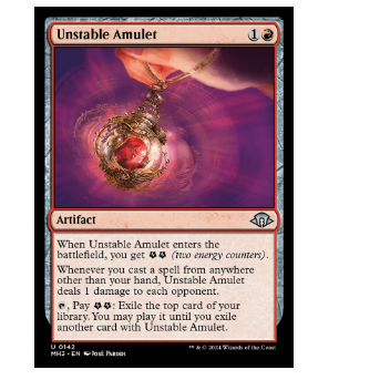 牌客窝 万智牌 不稳定的护身符 Unstable Amulet 银 红