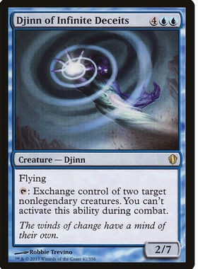 牌客窝 万智牌  无尽欺瞒巨灵 Djinn of Infinite Deceits  金 蓝